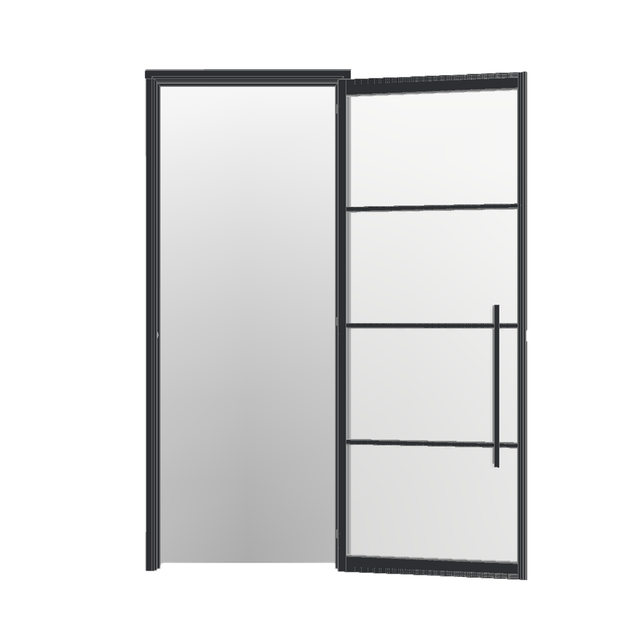 Skantrae SlimSeries Alu - Metalen Deur Zwart met Kozijn